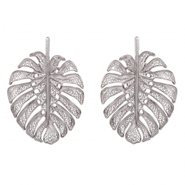 Pendientes Monstera XL de Plata 