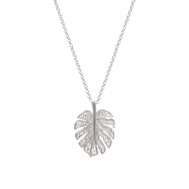 Collar Monstera en Plata 