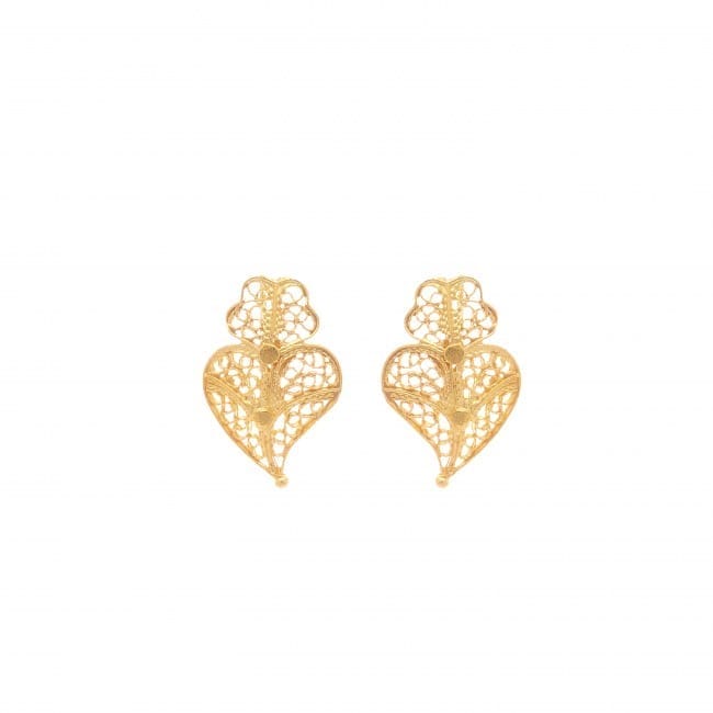 Boucles d'Oreilles Coeur de Viana XS en Or 19,2 Carats 