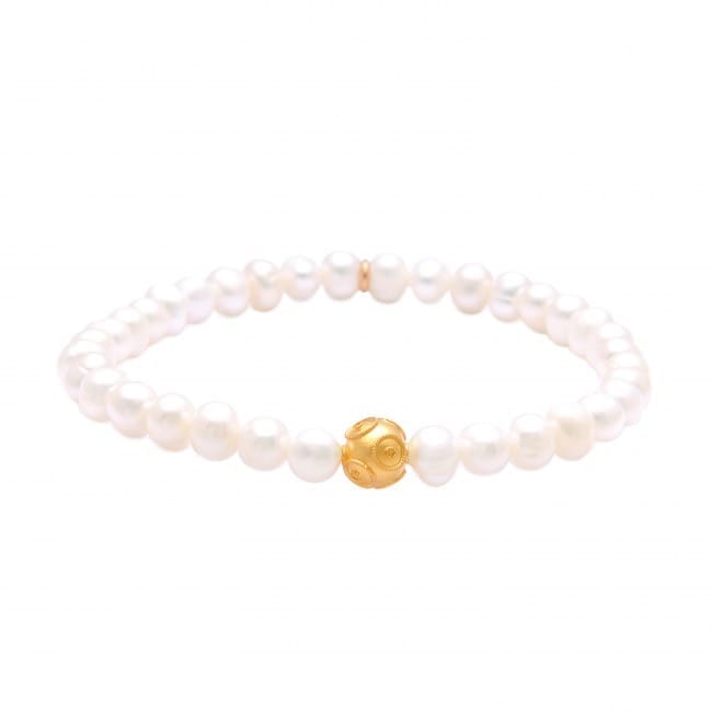 Pulsera Conta de Viana de Oro 19,2Kt con Perlas 