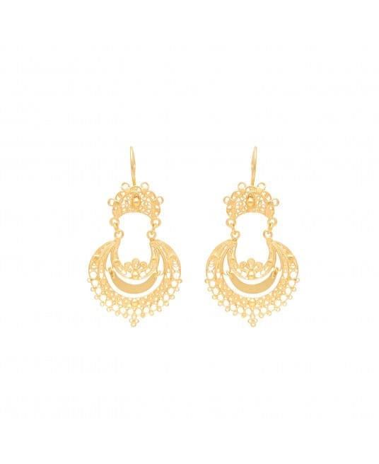 Earrings Arrecadas in Gold Plated Silver 