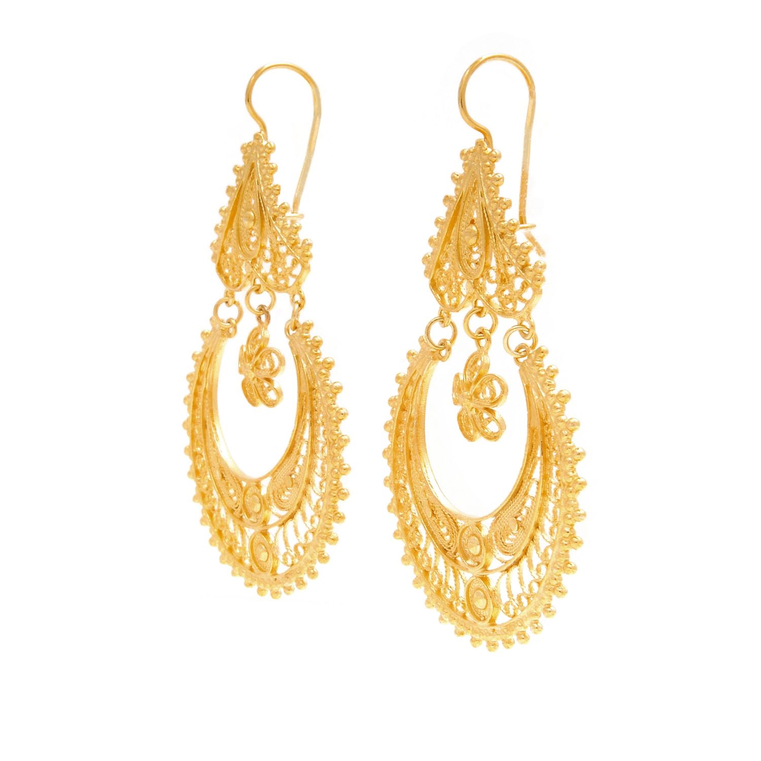 Earrings Arrecadas Ciclo in Gold Plated Silver 