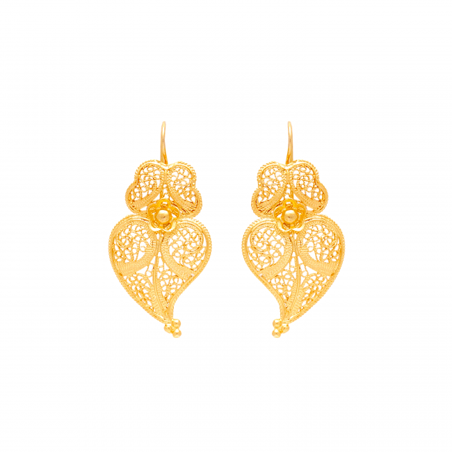 Pendientes Corazón de Viana M de Oro 9Kt 