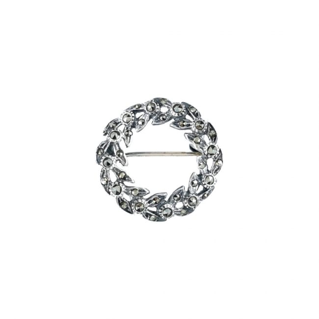 Broche Couronne Marcassites en Argent 