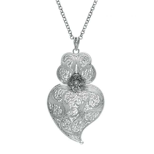 Collar Corazón de Viana 7,5cm de Plata 