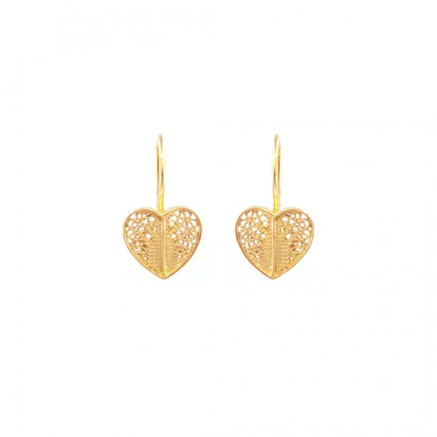 Earrings Heart in 19,2Kt Gold 