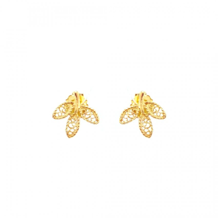 Earrings Leaves in 19,2Kt Gold 