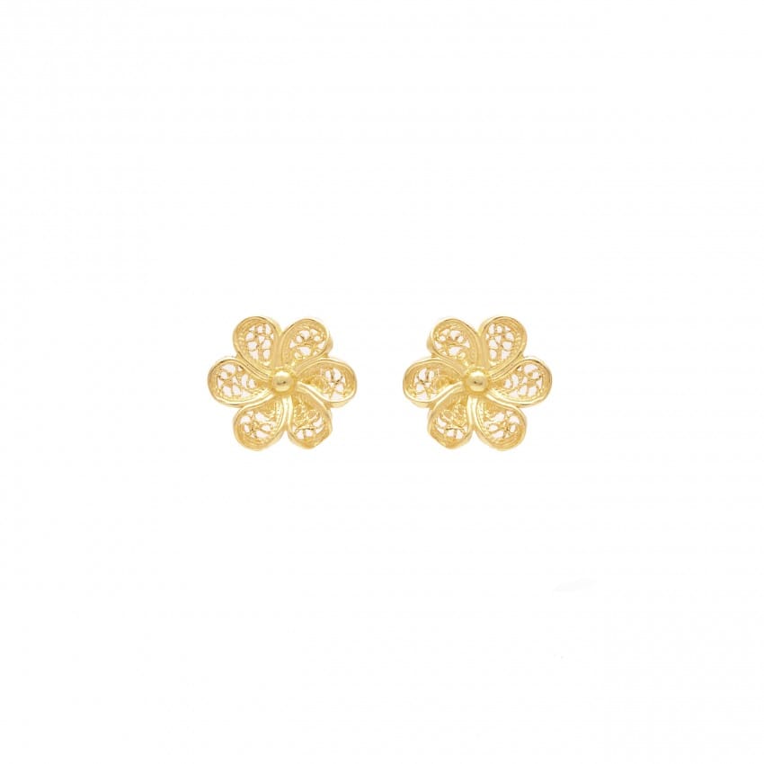 Earrings Flower in 19,2Kt Gold 
