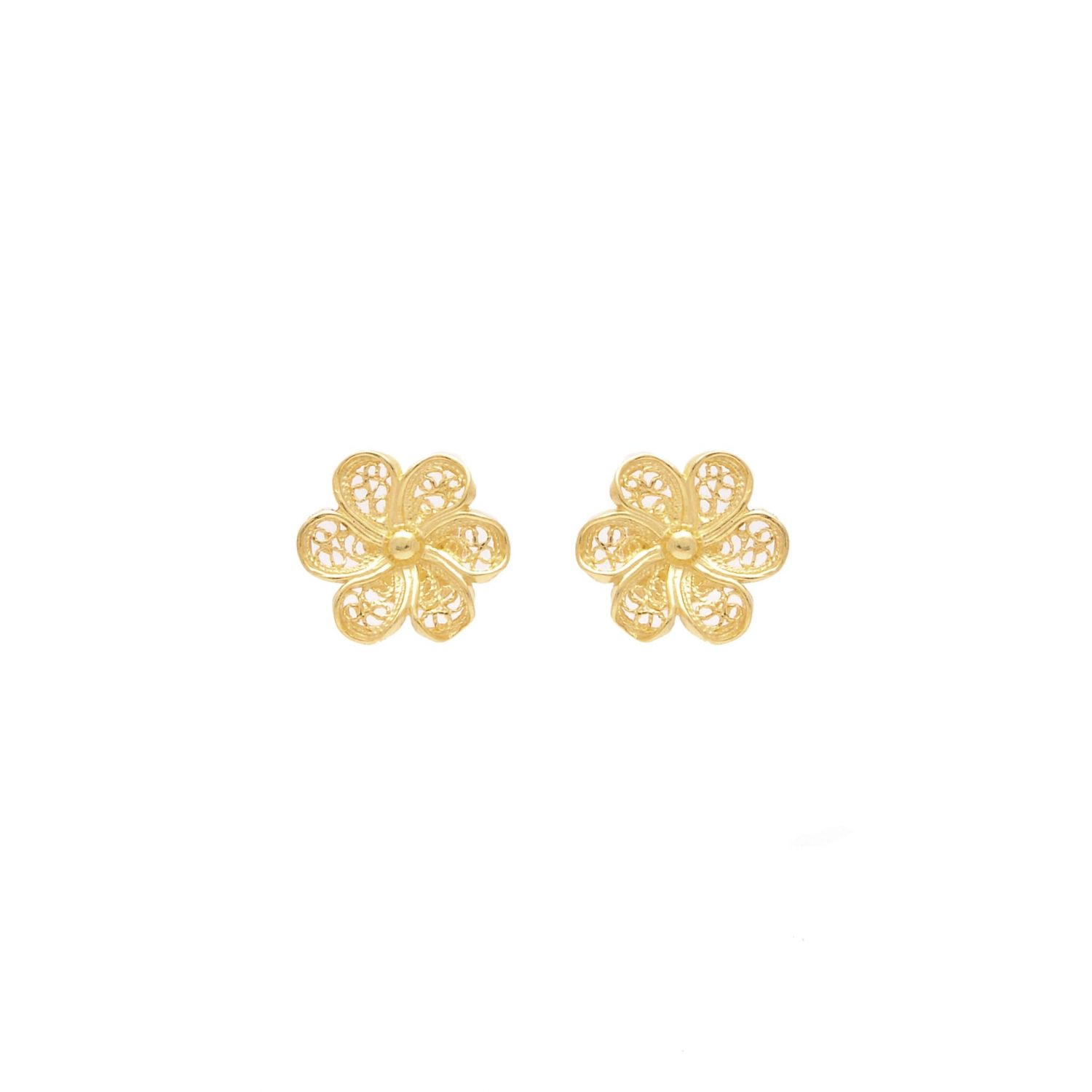 Earrings Flower in 19,2Kt Gold 