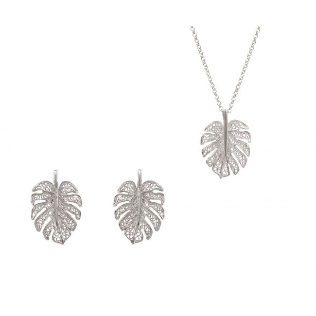 Conjunto Monstera en Plata 