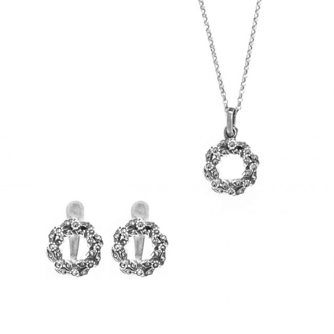 Ensemble Couronne Marcassites en Argent 