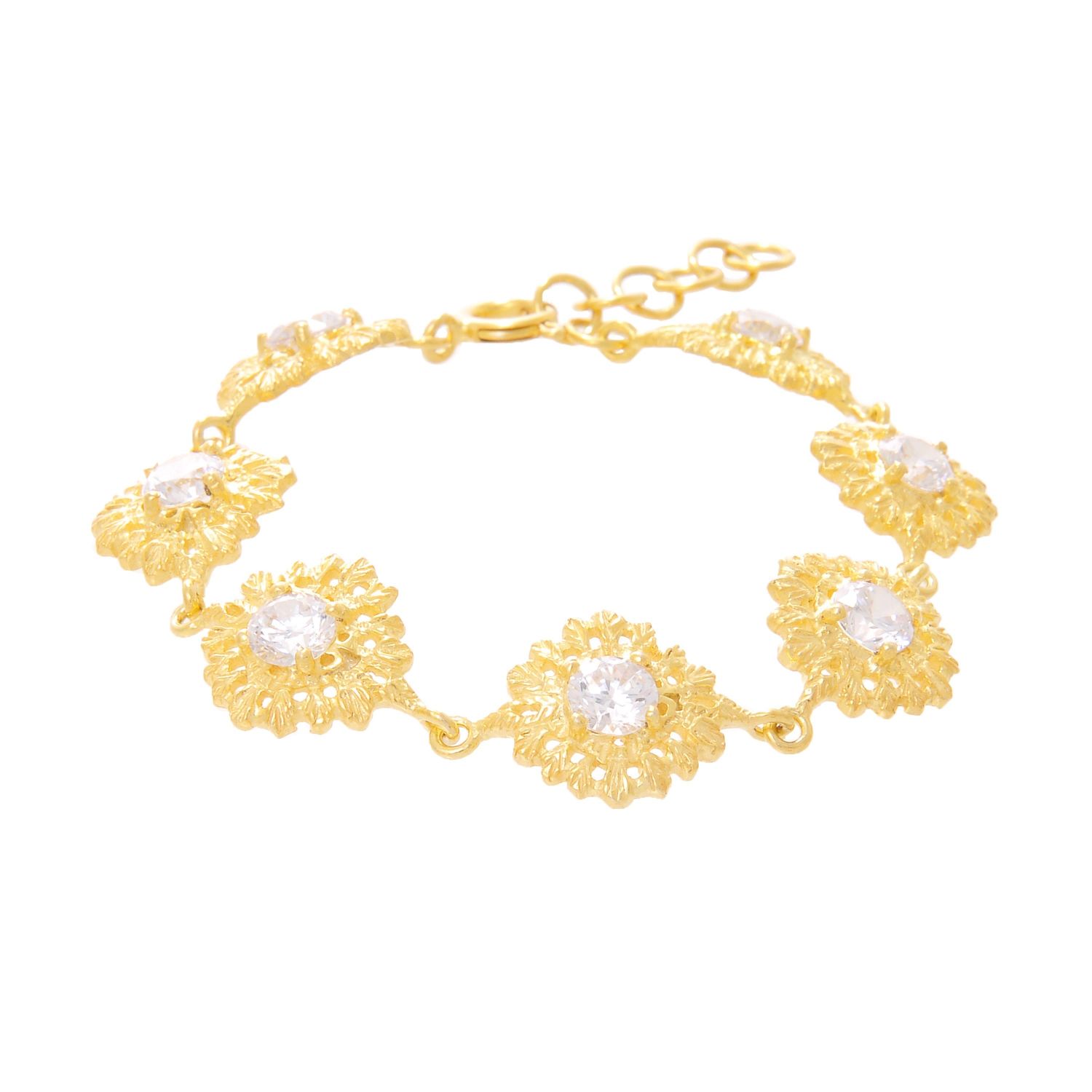 Bracelet Queen Zirconia in Gold Plated Silver 