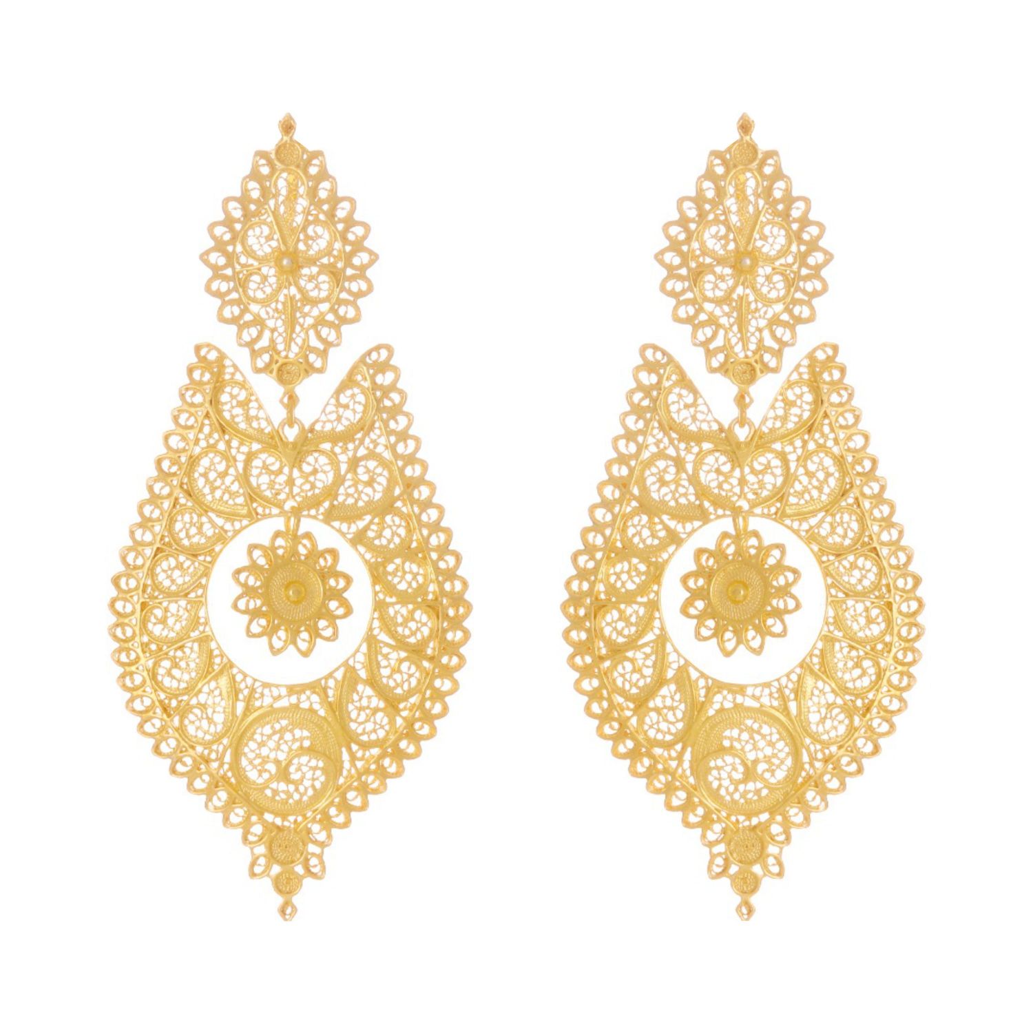 Queen Earrings Icone in Gold Plated Silver 