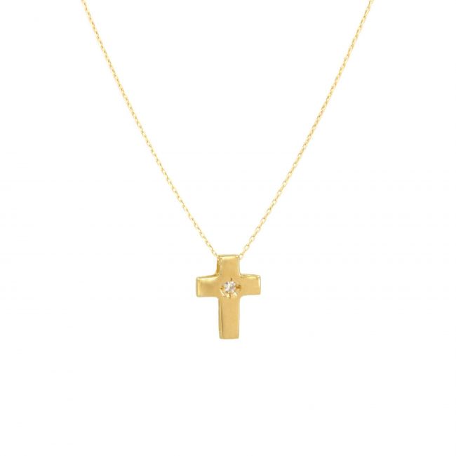 Collier Croix avec Diamant en Or 19,2 Carats 